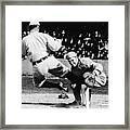 Ty Cobb Sliding Into Catcher Framed Print