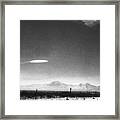 Ufo Flying Over New Mexico Framed Print