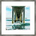 Under The Pier In Ocean Beach Framed Print