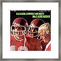 University Of Arkansas Coach Lou Holtz, Qb Ron Calcagni Sports Illustrated Cover Framed Print