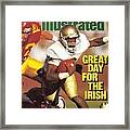 University Of Notre Dame Qb Tony Rice Sports Illustrated Cover Framed Print