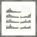 Us Navy Battleships Of World War Ii Framed Print