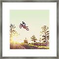 Usa, Texas, Austin, Dirt Bike Jumping Framed Print