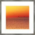 Usa,chicago,lake Michigan,orange Framed Print