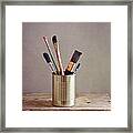 Used Brushes With Paint In Can Jar Framed Print