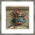 Vase Of Flowers In A Niche. Creator Framed Print