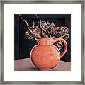 Vase With Seed Pods Framed Print