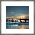 Venice Beach Pier At Sunset Framed Print