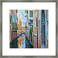 Venice Canal Scene Framed Print
