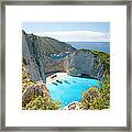 View From Clifftop, Navagio Bay Framed Print