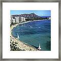 View Of A Beach In Oahu, Hawaii Framed Print