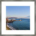 View Of Naples City Panorama With Framed Print