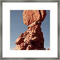 View Of Rock Formation Against Clear Sky Framed Print