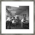 View Of Up Staff At Work Framed Print