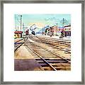 Vintage Color Columbia Rail Yards Framed Print