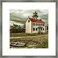 Vintage East Point Lighthouse Framed Print
