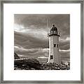 Vintage Image Of Scituate Lighthouse Framed Print