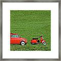 Vintage Italian Car & Bike Framed Print