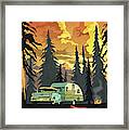 Vintage Shasta Camper Framed Print