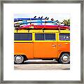 Volkswagen Bus With Surf Boards Framed Print