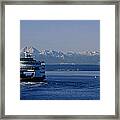 Wa State Ferry Nearing Colman, Seattle Framed Print