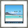Waikiki And Diamond Head Gallery Button Framed Print