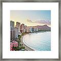 Waikiki Beach At Sunrise Framed Print