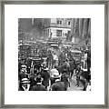 Wall Street Explosion With Croud Framed Print