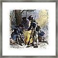 War Of Independence Or American Revolution (1775-1783) Tired American Soldiers Gather To Heat Themselves Around A Campfire In Valley Forge (pennsylvania) Coloured Water, 19th Century Framed Print