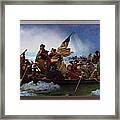 Washington Crossing The Delaware By Emanuel Leutze Framed Print
