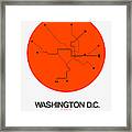 Washington D.c. Orange Subway Map Framed Print