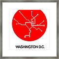 Washington D.c. Red Subway Map Framed Print