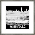 Washington, D.c. Skyline Brush Stroke White Framed Print