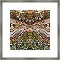 Watcher  In The Wood #1 - Human Face And Eyes Hiding In Mirrored Tree Feature- Green Man Framed Print