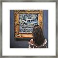 Watching Monet Water Lily Pond Framed Print