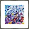Watercolor - Colorful Flower Abstract Framed Print