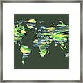 Watercolor Silhouette World Map Colorful Png Vii Framed Print