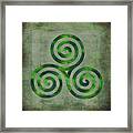 Watercolor Triple Spiral Celtic Symbol Framed Print