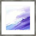Watercolor Wave With Purple And Blue Framed Print