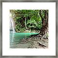 Waterfall In Tropical Rainforest Framed Print