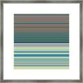 Watermelon Stripes Teal Pink Rectangles Framed Print