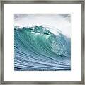 Wave In Pristine Ocean Framed Print