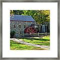 Wayside Inn Autumn Grist Mill Framed Print