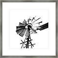 Weathered Windmill - B-w Framed Print