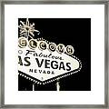 Welcome To Las Vegas Neon Sign - Nevada Usa Sepia Panorama Framed Print