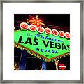 Welcome To Las Vegas Sign Green St Patricks Day Framed Print