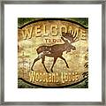 Welcome_lodge Moose Framed Print