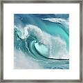 When The Ocean Turns Into Blue Fire Framed Print