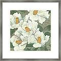 White Flowers I Dark Framed Print