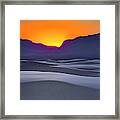 White Sands Sunset Abstract Framed Print